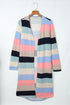 Print Colorblock Long Cardigan